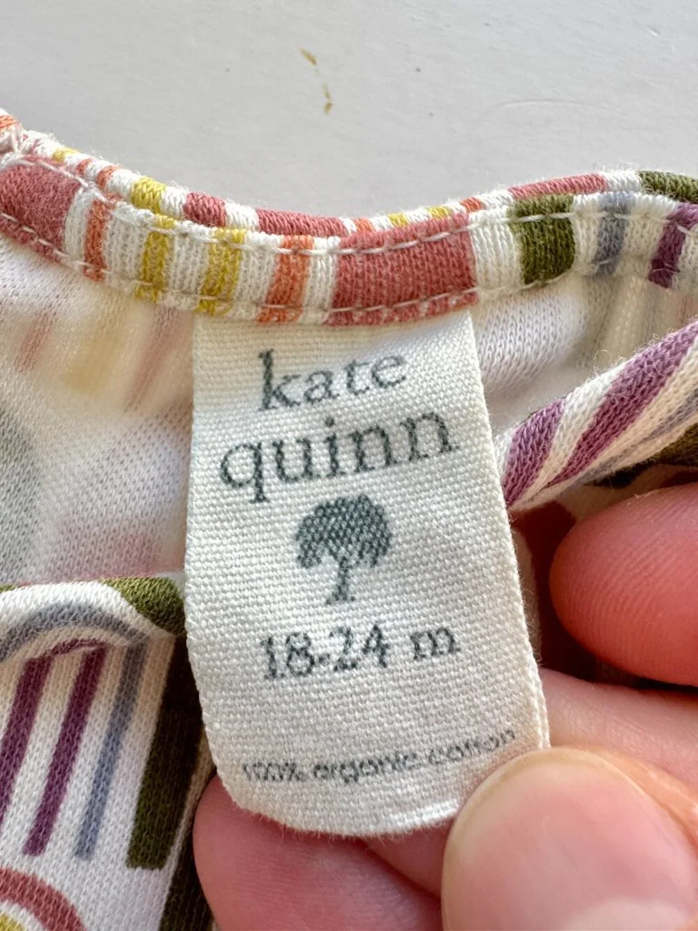 Kate Quinn Girls Rainbow Print Dress Long Sleeve 18-24m